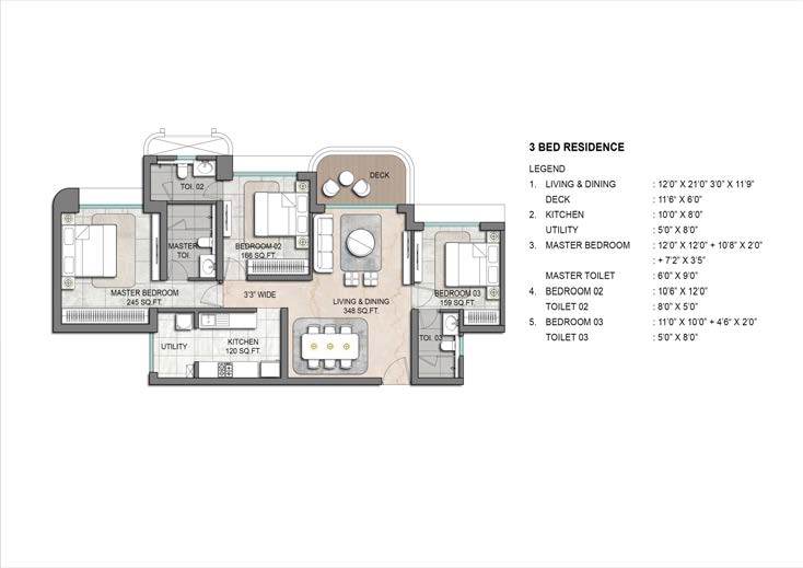 3 BHK Floor Plan
